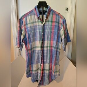 Vintage 90s POLO RALPH LAUREN Cotton Madras s/s Shirt Plaid LARGE